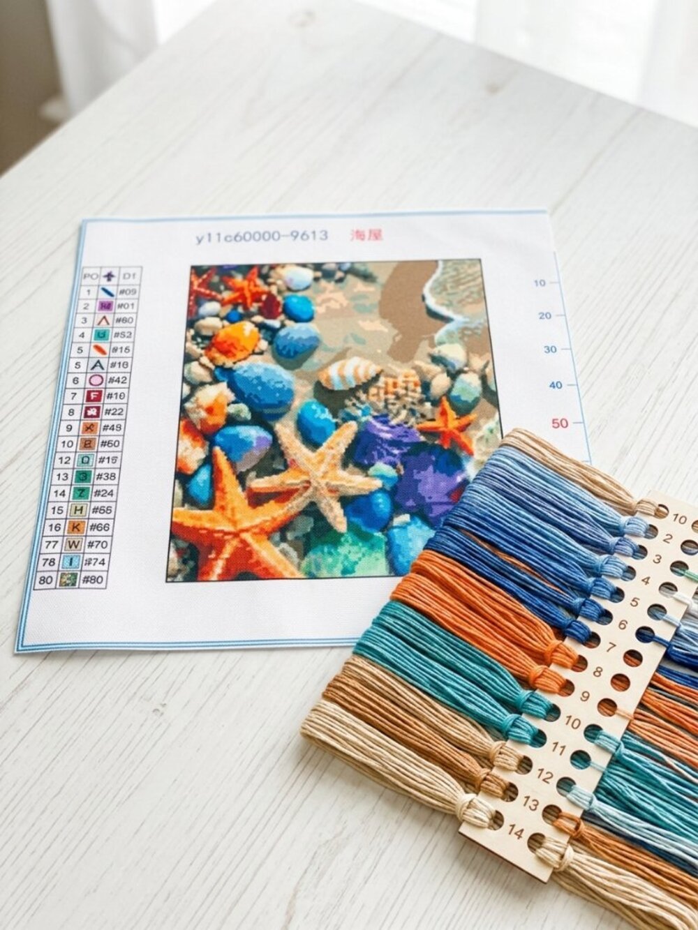 Ocean Beach Starfish Stamped Cross Stitch Kit